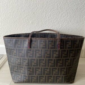 Fendi Brown and Black Tote Bag